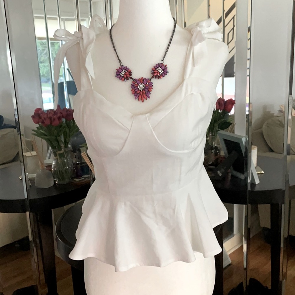 White summer peplum top. New w/o tags